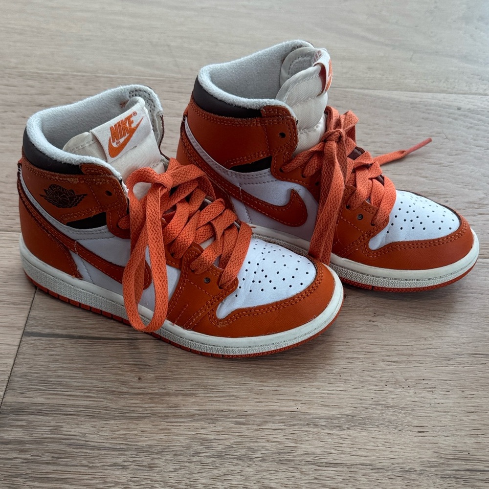 Nike Air Jordan Retro Kids Sneakers - Burnt Orange and White